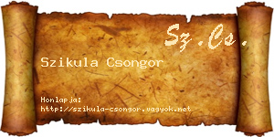 Szikula Csongor névjegykártya